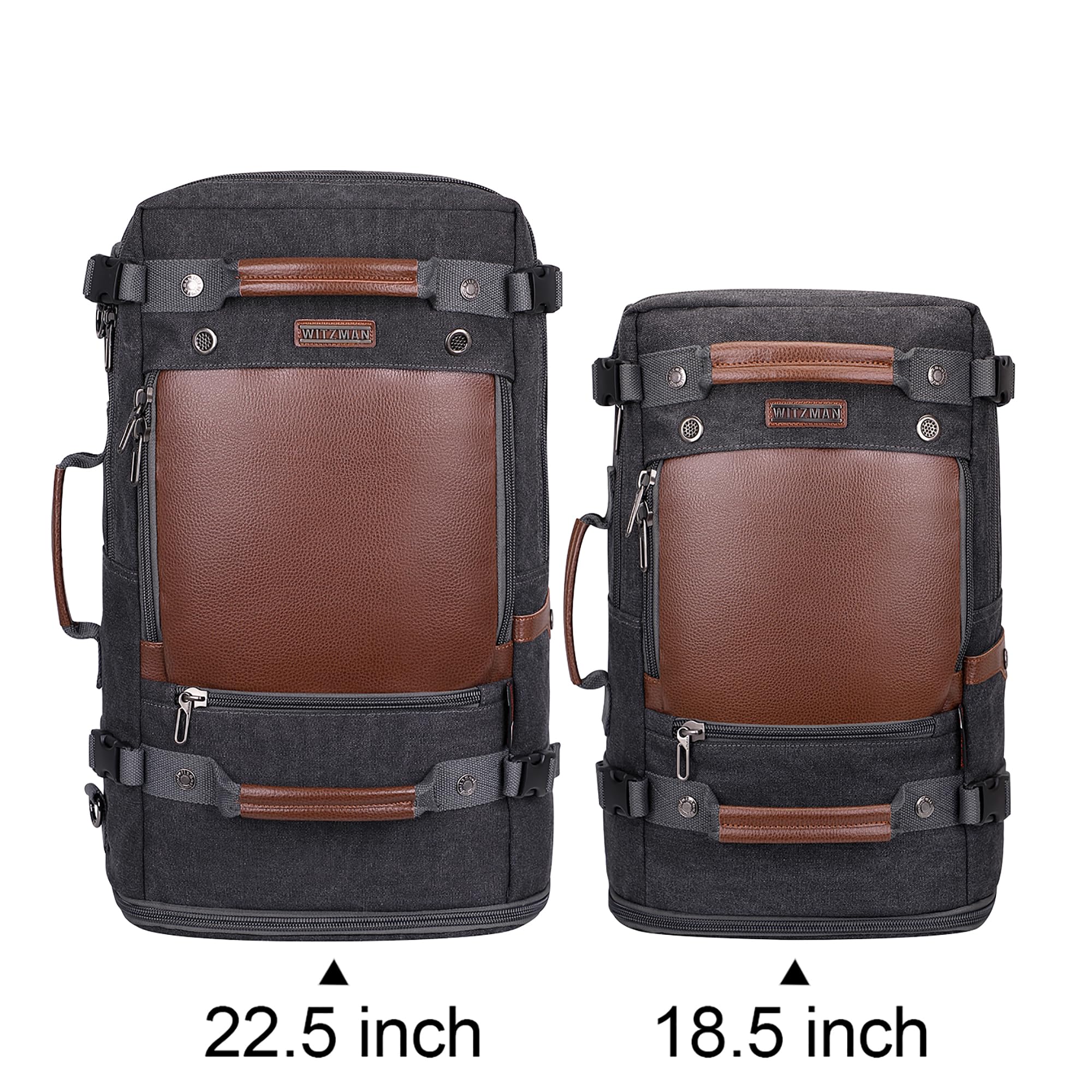 WITZMAN Travel Backpack Carry-on Luggage with Shoe Compartment - Perfect for Gym & Weekend Trips
