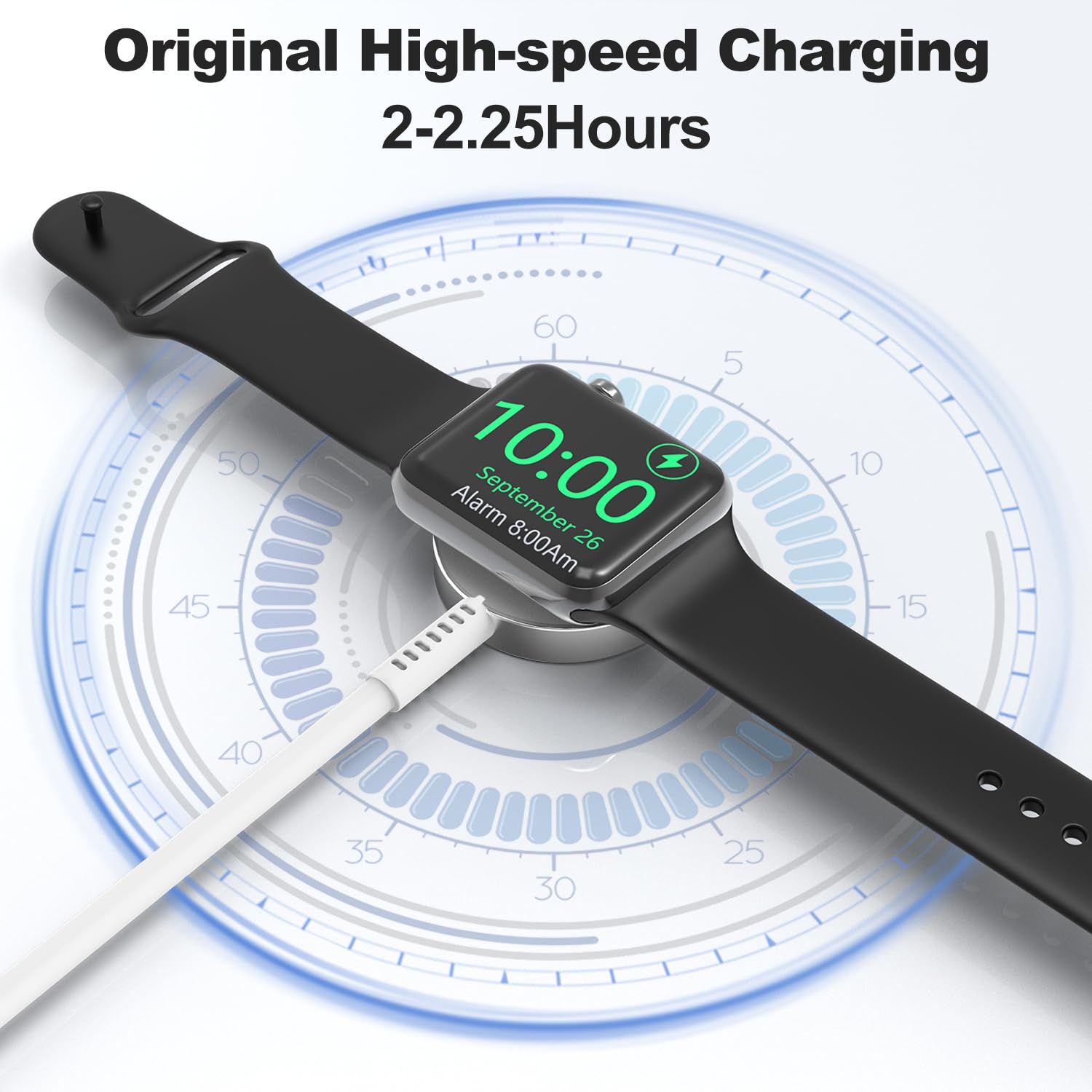 3-in-1 Magnetic Fast Charging Cable for Apple Watch Series Ultra/9/8/7/6/5/4/3/SE & iPhone 14/13/12 - 6ft USB-C Charger with 20W Power Adapter - Perfect for Travel, Office and Home Use
