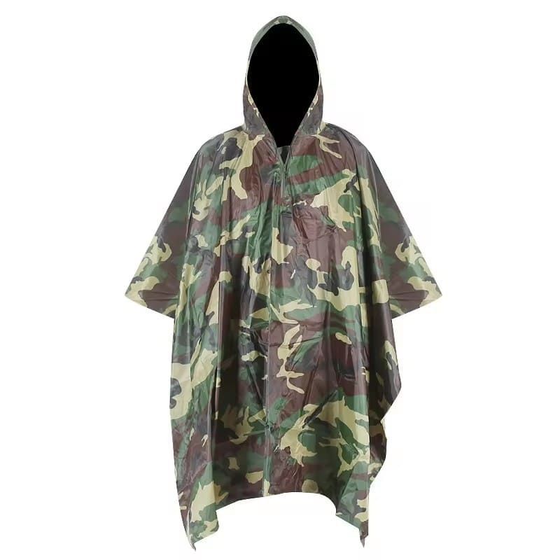 Waterproof Heavy Duty Rain Poncho for Outdoor Camping Hiking Travel Emergency - Reusable Durable Raincoat with Hood for Adults