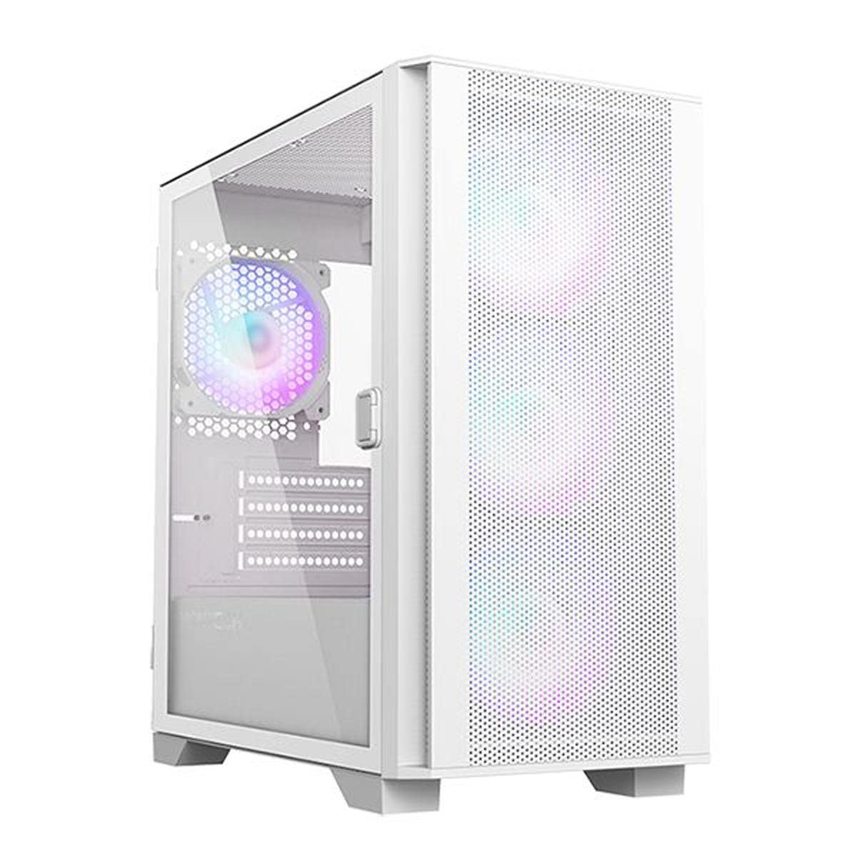 Montech Air 100 ARGB Mini-Tower PC Case - White Tempered Glass Mid Tower Computer Case for Gaming & Workstation Builds