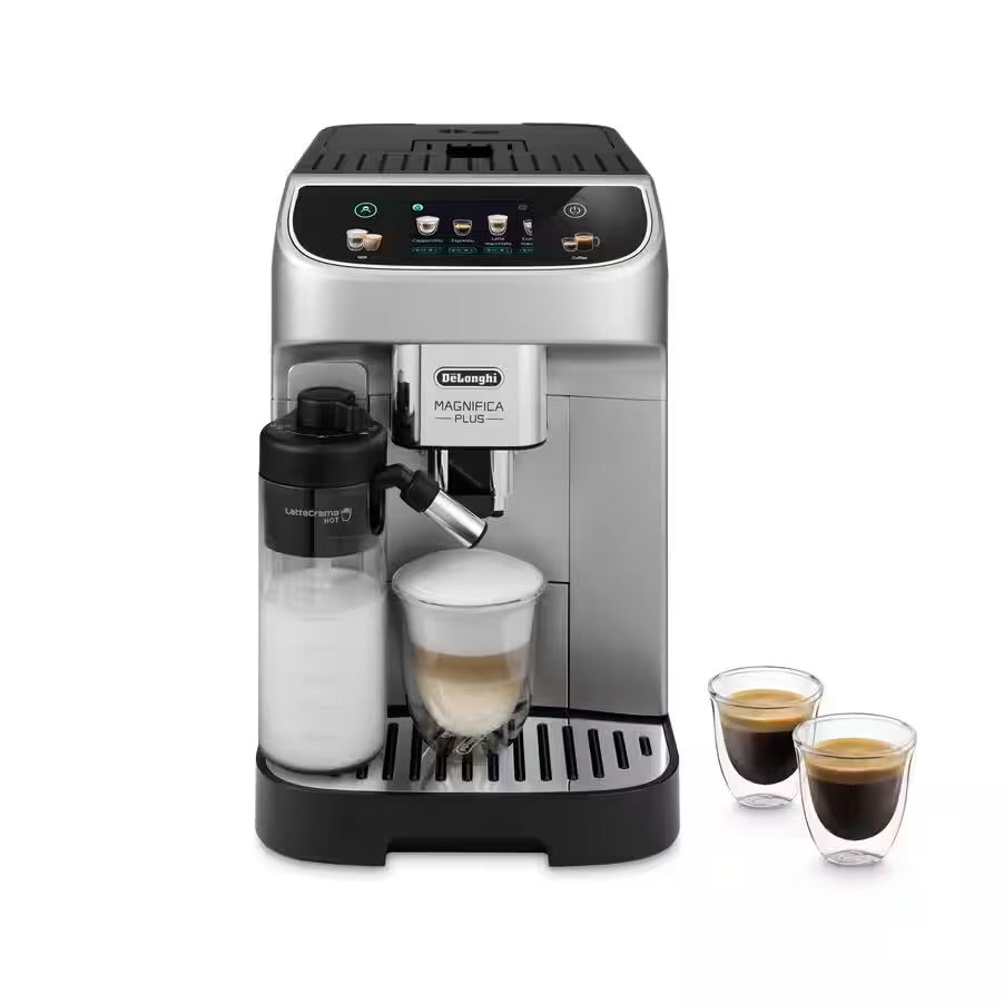 De'Longhi Magnifica Plus Fully Automatic Espresso Machine with Milk Frother - Silver/Black Coffee Maker for Home & Office Use