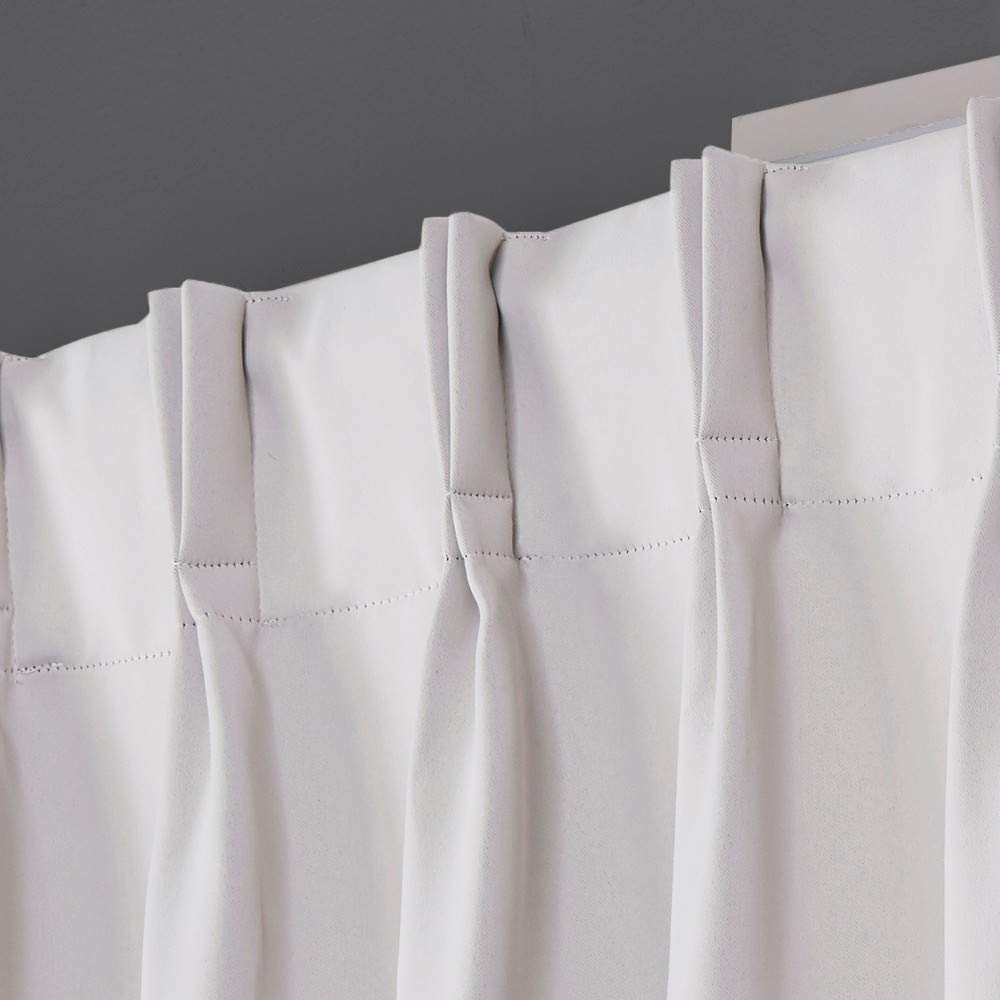 Double Pinch Pleat Blackout Window Curtains Panels - Light Grey (Set of 2 Panels, 52