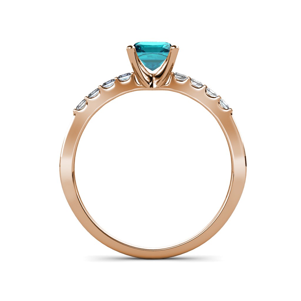 London Blue Topaz & Diamond Engagement Ring 0.80ctw (SI1-SI2, G-H) in 14K Rose Gold - Perfect for Proposals, Anniversaries & Special Occasions