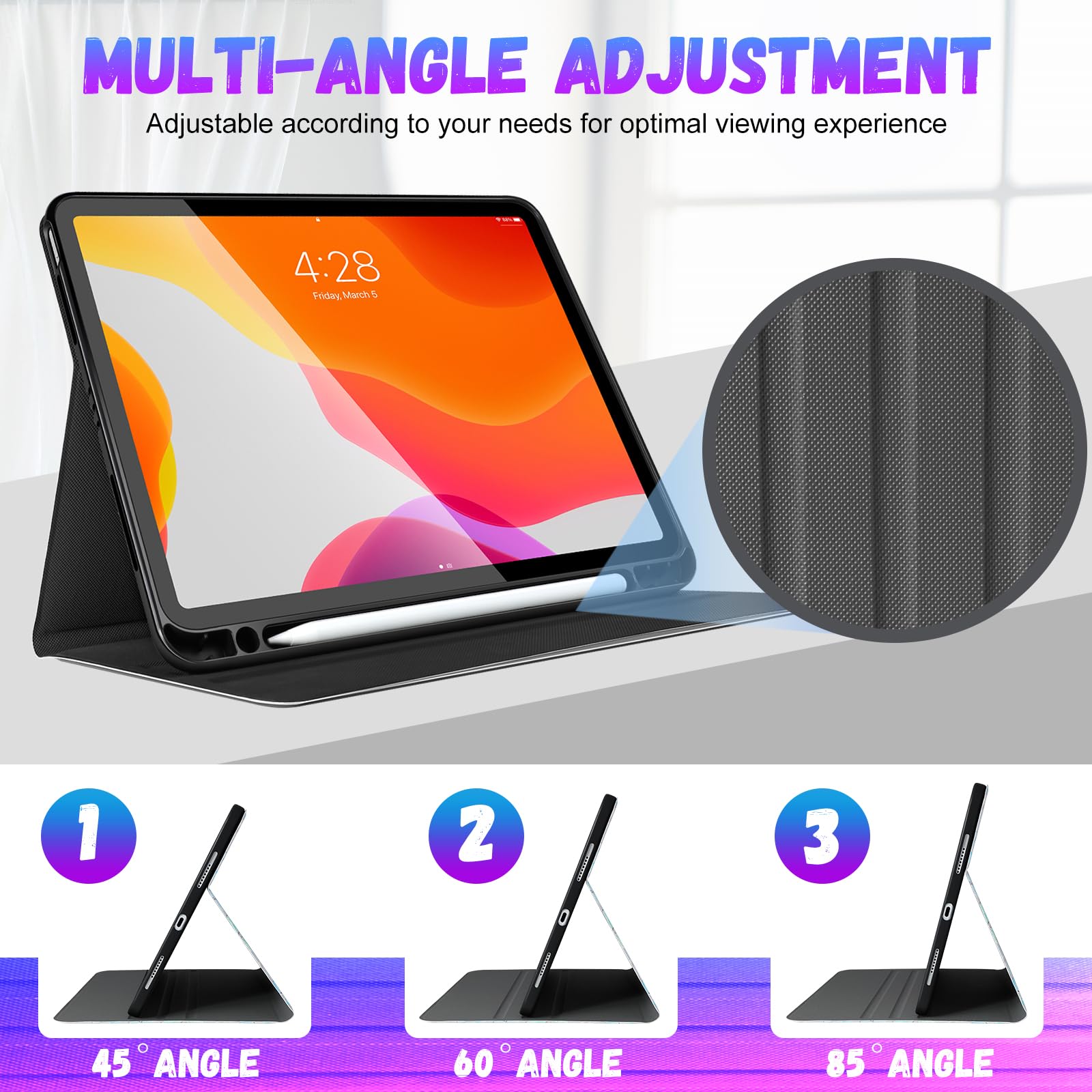 Stylish iPad Air 11 Case (M2/M3) & iPad Pro 11 Cover - Compatible with iPad Air 5th/4th Gen 10.9