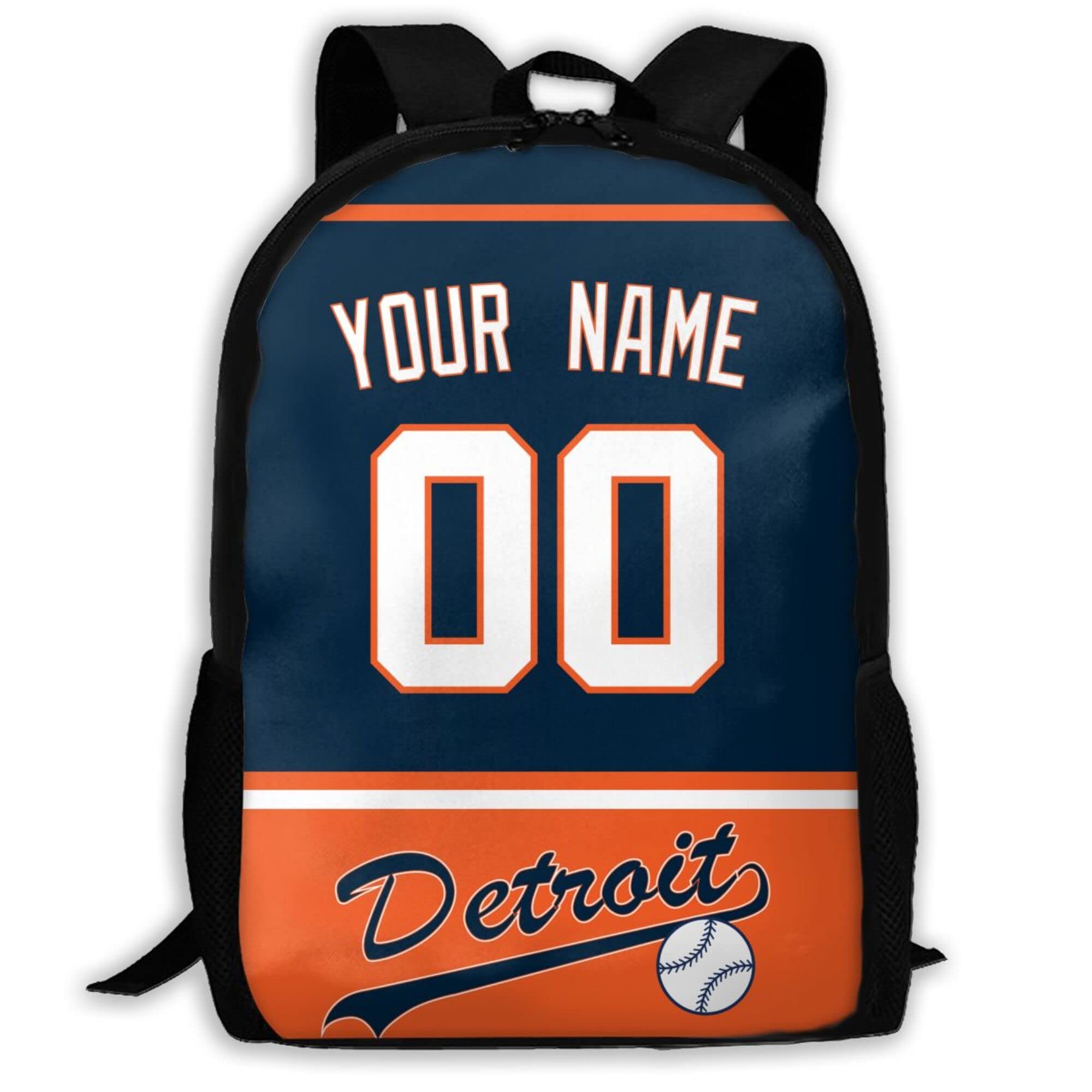 Custom Detroit Backpack with High Capacity - Personalized Name & Number Gifts for Kids, Men & Fans - Perfect for School, Travel & Sports Events