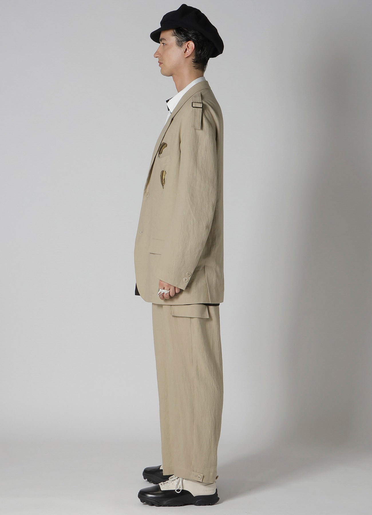 Stylish Cotton Linen Viyella 2-Button Jacket with Adjustable Shoulder Buckles | Perfect for Office Wear & Casual Outfits