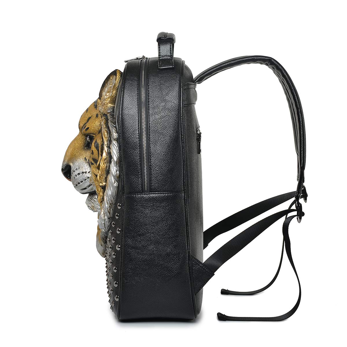 3D Tiger Print Leather Backpack - Stylish Designer Travel Laptop Bag for Men & Women (Yellow) - Perfect for Work, School, and Outdoor Adventures
