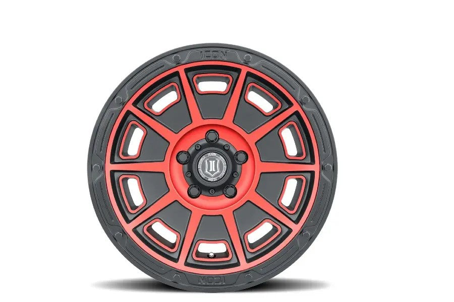 Ford F-150 Icon Vehicle Dynamics Victory Satin Black Red Wheels 17x8.5 6x135 - Off-Road & Street Performance for Trucks