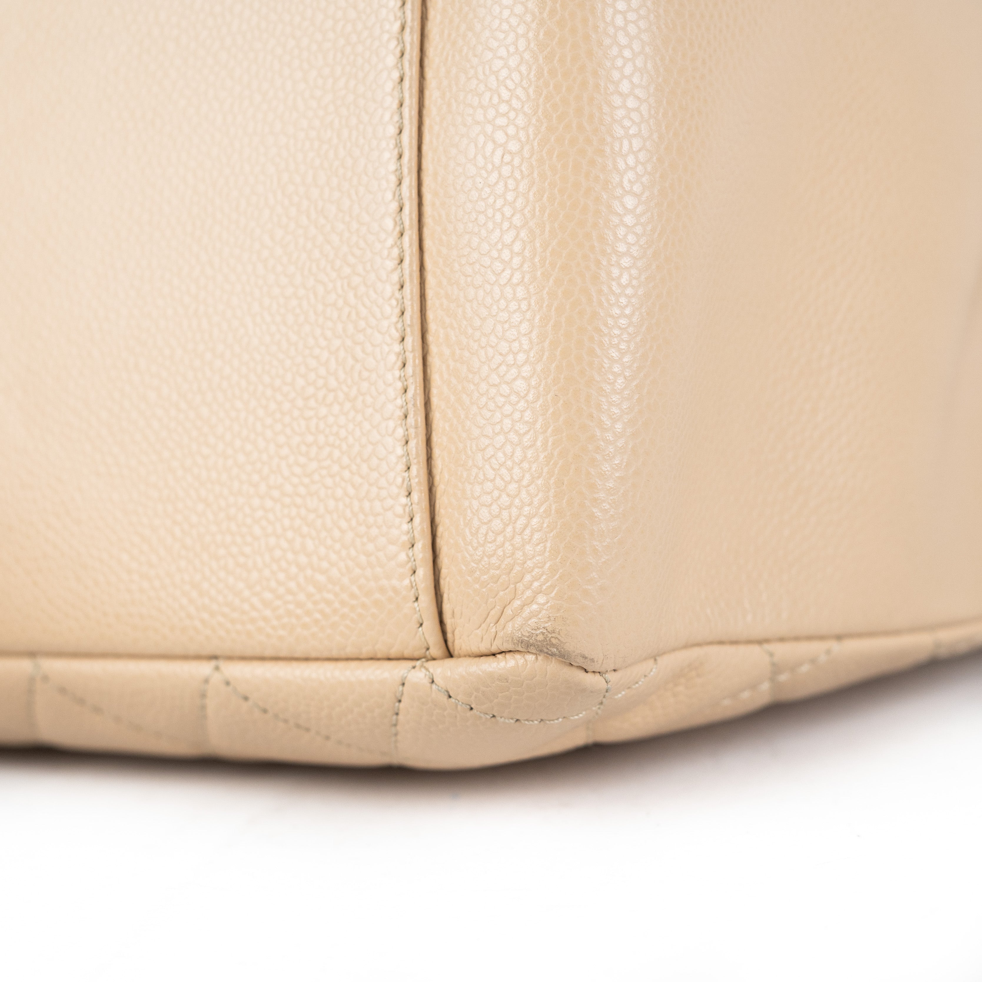 Chanel Quilted Caviar Grand Shopping Tote GST Beige Leather Handbag - Luxury Designer Tote Bag for Women - Perfect for Work, Travel & Everyday Use