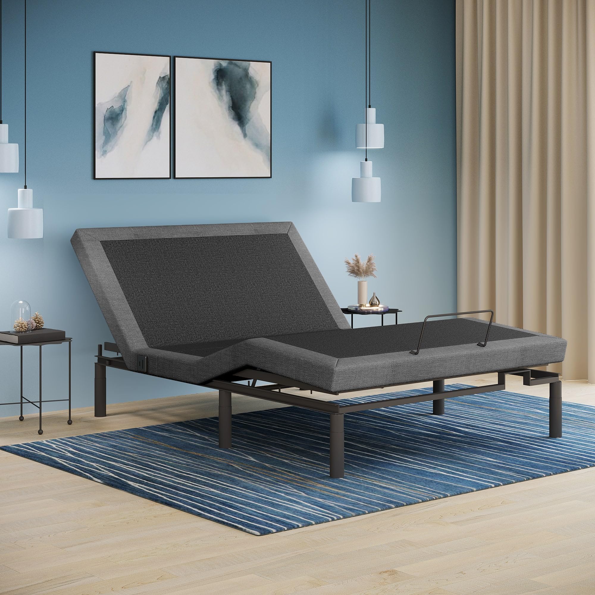 iDealBed 4i Adjustable Bed Base Queen Size - Wireless Remote, Massage Function, Dual USB Chargers, Built-in Nightlight, Zero Gravity & Anti-Snore Positions, Memory Presets - Perfect for Home, Bedroom, Sleep Therapy & Relaxation