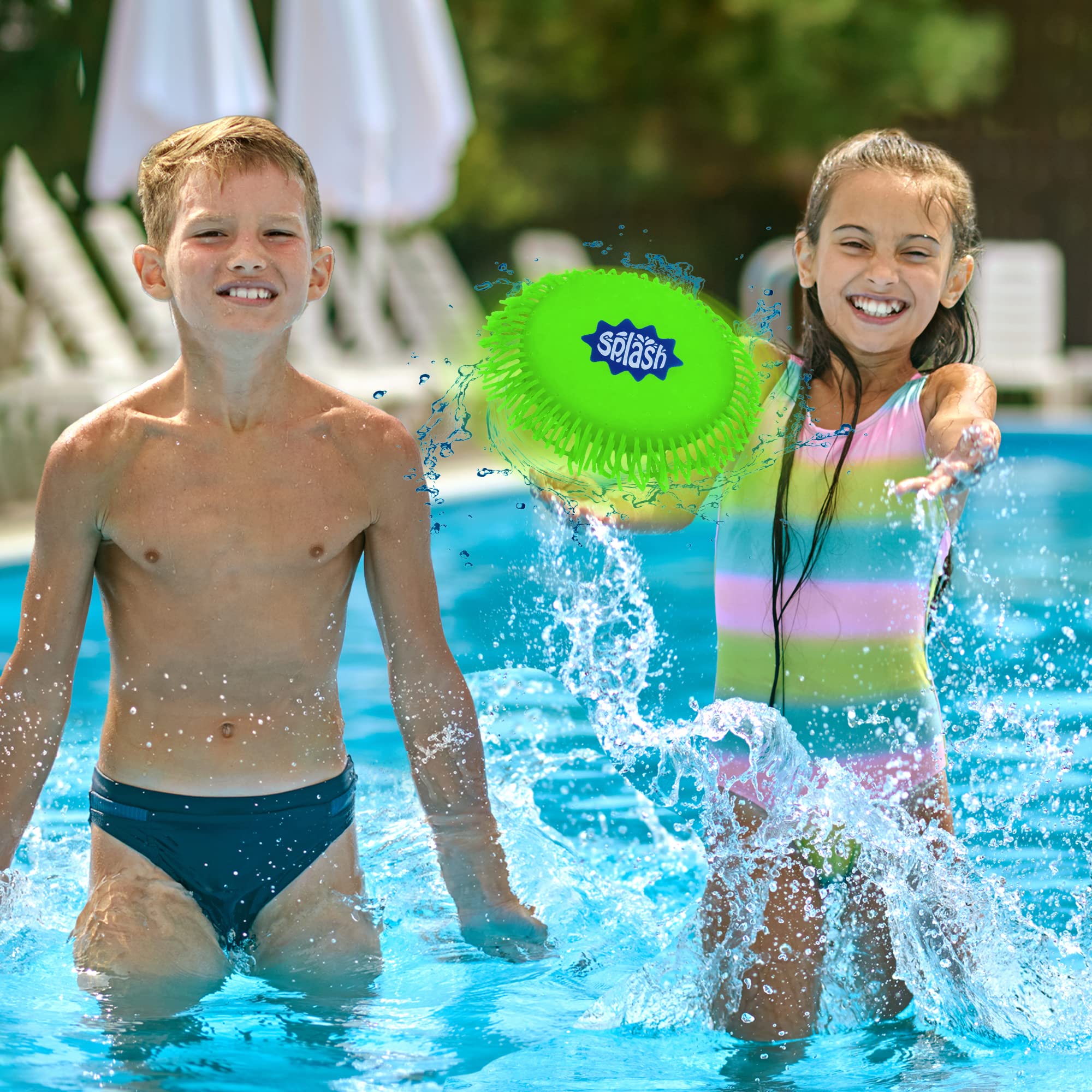 **ArtCreativity Splash Water Flying Disc Toys - Set of 3 Colorful Water Splashing Frisbees for Kids & Adults - Fun Outdoor Summer Games, Pool, Beach, and Backyard Water Play**