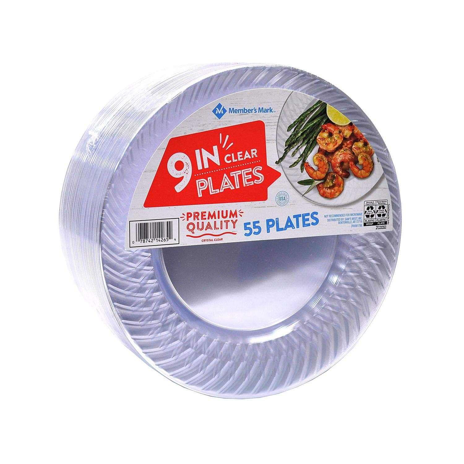 100-Pack 9 Inch Clear Plastic Plates for Parties, Events & Picnics - Disposable Dinnerware for Large Gatherings
