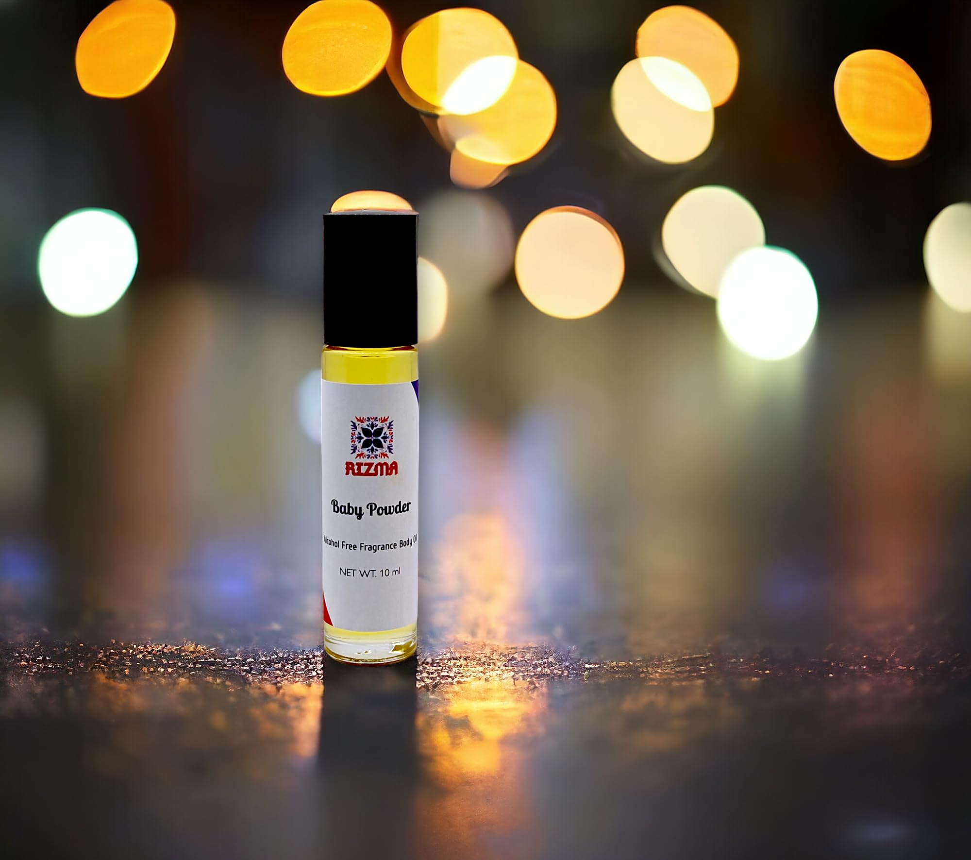 RIZMA Alcohol-Free Baby Powder Fragrance Body Oil Roll-On for Men & Women - Travel Size 10ml | Uncut Scent, Long-Lasting Moisturizer | Perfect for Daily Use, Gym, Travel & On-the-Go Freshness