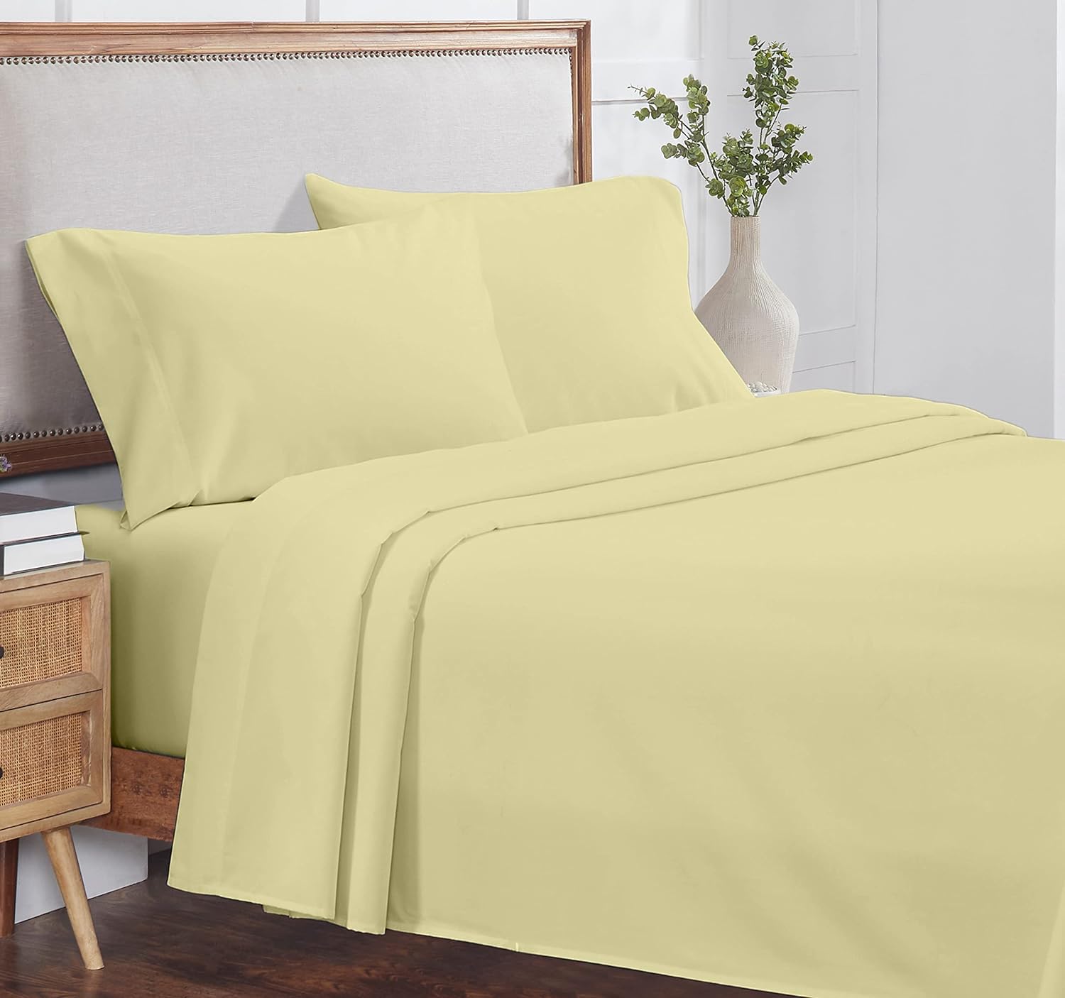4-Piece Emperor Size Sheet Set - 100% Organic Cotton 800 Thread Count Luxury Bed Sheets - Soft, Breathable & Hotel Quality - Fits 8-12