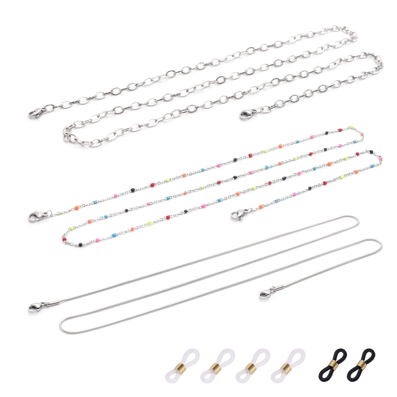 Stylish Stainless Steel Eyeglass Chain for Women - Adjustable Sunglass Holder & Face Mask Lanyard - Perfect for Reading Glasses, Sunglasses & Eyewear Accessories - Ideal for Work, Travel & Outdoor Activities