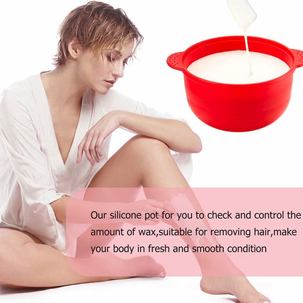 EXCEART 4-Piece Non-Stick Wax Warmer Kit with Hard Wax Beads - Professional Hair Removal Waxing Pot for Salon, Home & Travel Use - Ideal for Eyebrows, Legs, Bikini & Body Waxing