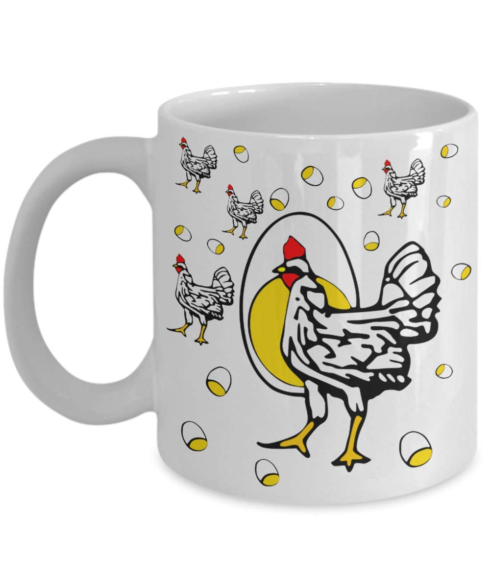 Funny Chicken Egg Shirt Inspired 11oz Coffee Mug - Roseanne TV Show Themed Ceramic Cup for Office, Home & Gift Giving