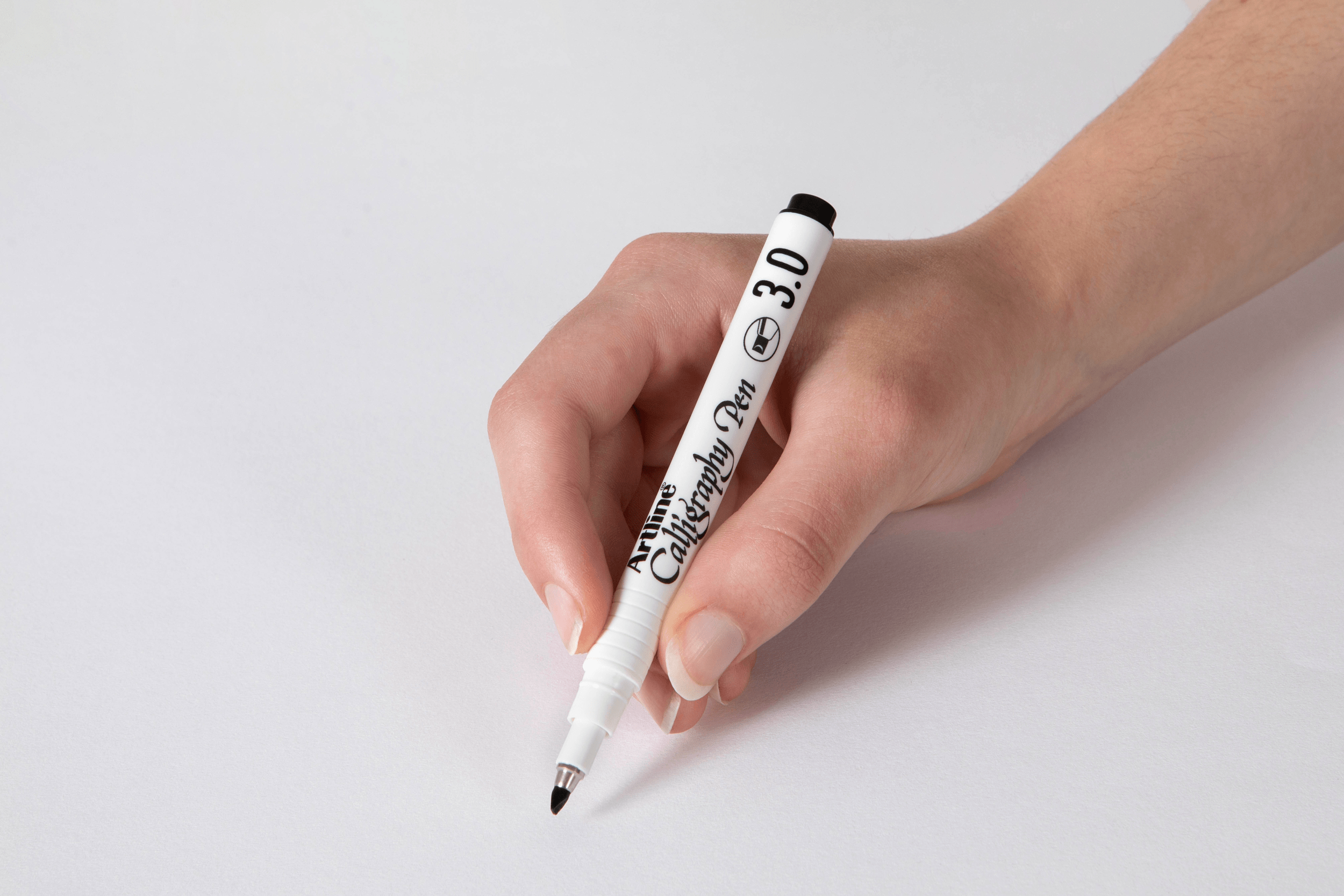 Artline 243 Calligraphy Pen Set - 3mm Black Fine Tip Markers (12 Pack) for Hand Lettering, Scrapbooking & DIY Crafts