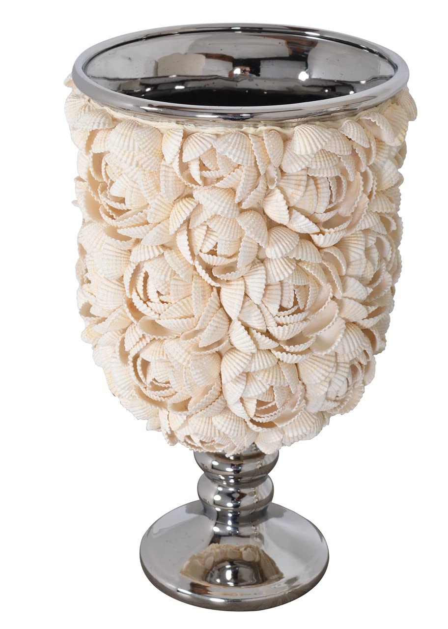 Modern Shell Flower Vase Bowl - Handcrafted Home Decor for Living Room, Dining Table & Wedding Centerpiece | Coastal Beach House Decoration
