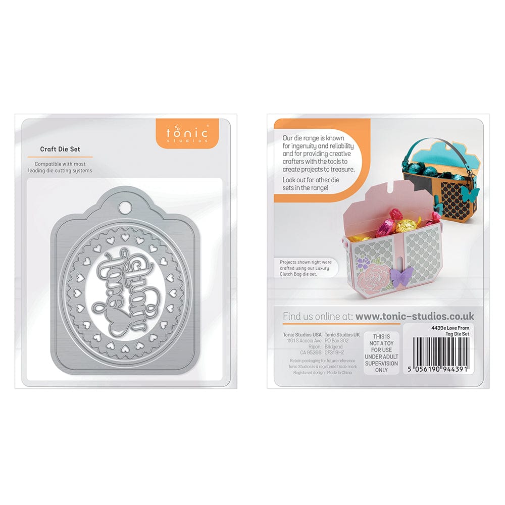 Tonic Studios Love From Tag Die Set 4439E - Perfect for Scrapbooking, Card Making, and DIY Crafts