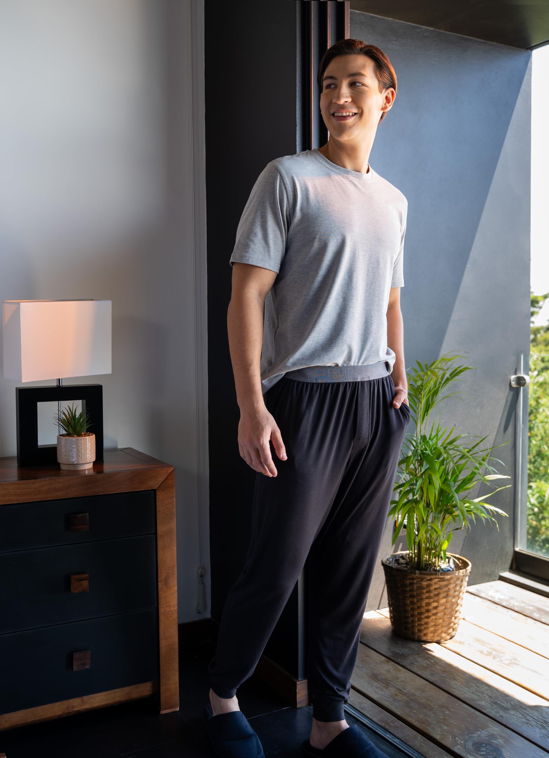 Fruit of the Loom Men's 360 Stretch 2-Pack Jogger Pajama Pants - Soft Sleepwear Lounge Pants for Relaxing at Home & Nighttime Comfort