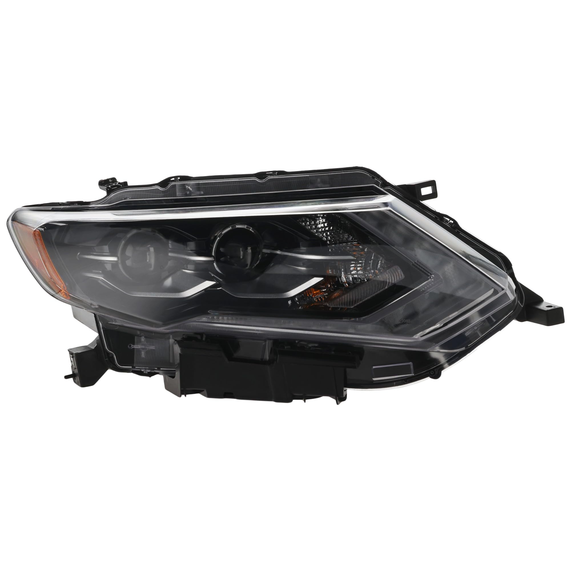 Go-Parts - LED Headlight Assembly Pair for Nissan Rogue 2017-2020 - Left (Driver) & Right (Passenger) Side Replacement - Perfect for Night Driving & Foggy Conditions
