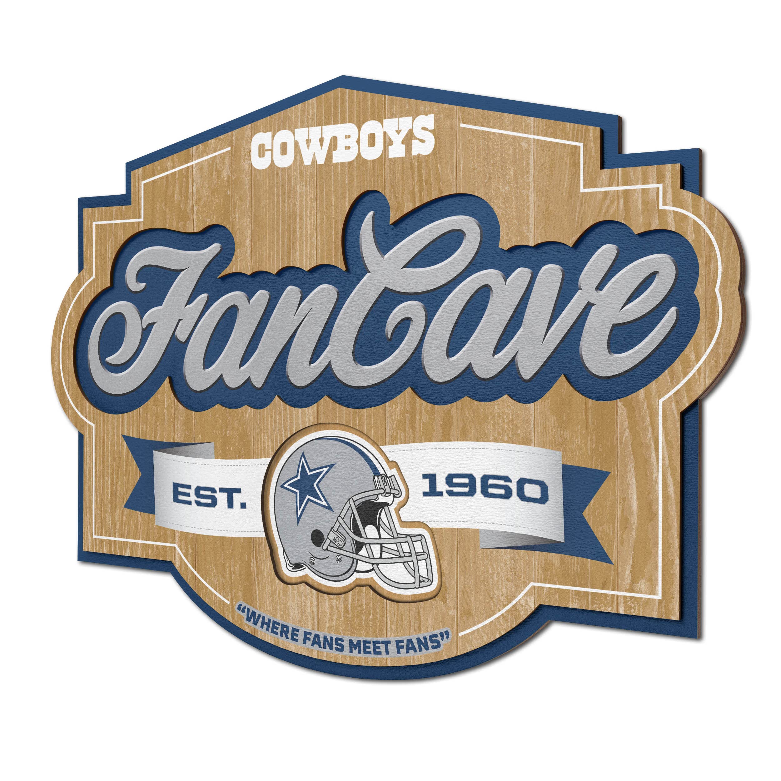 YouTheFan NFL Fan Cave Sign - Officially Licensed Team Logo Wall Decor for Football Fans - Perfect for Game Room, Man Cave, and Sports Bar Decorations