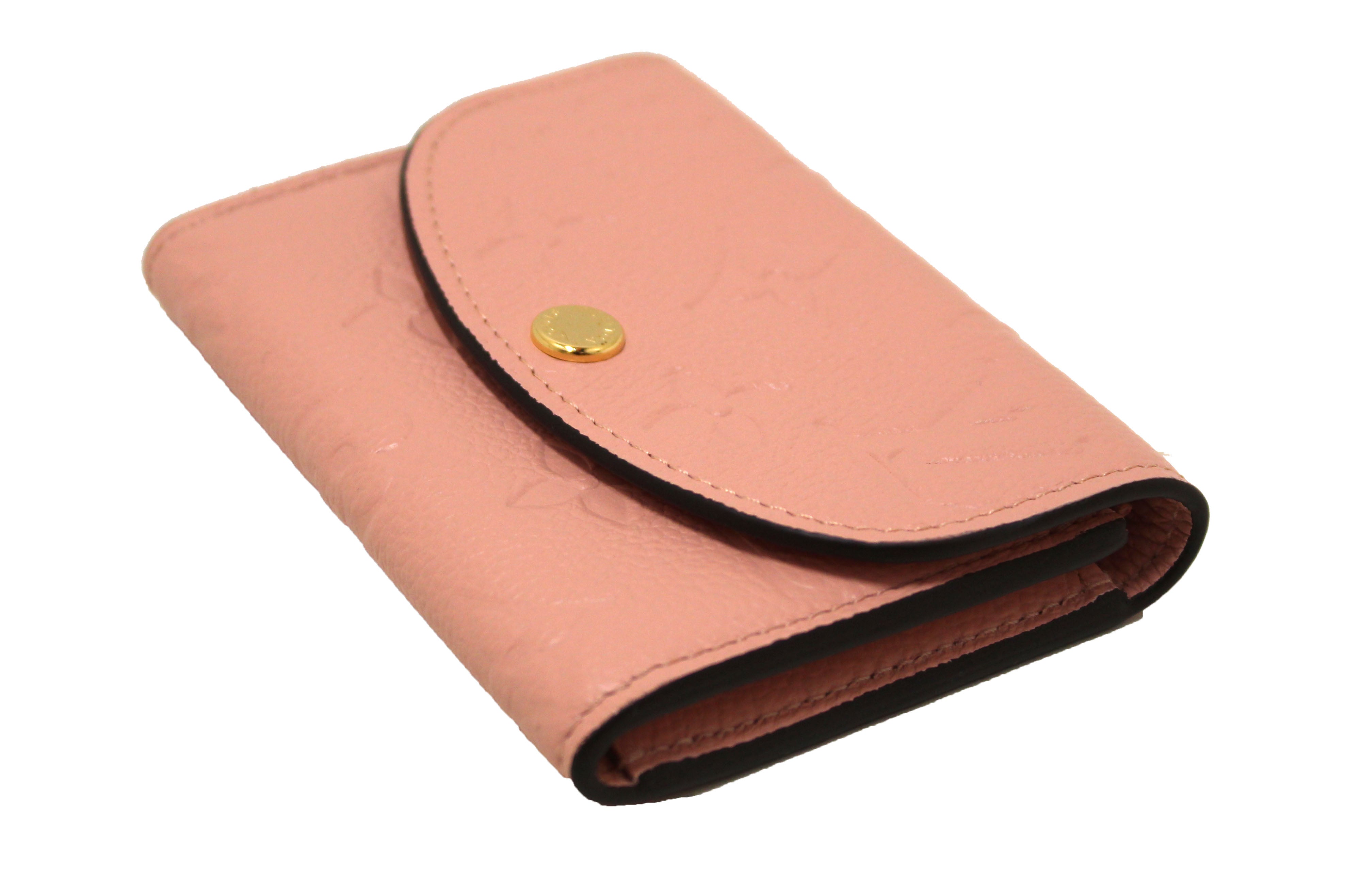 Authentic Louis Vuitton Pink Monogram Empreinte Leather Rosalie Coin Purse & Wallet - Stylish Compact Card Holder for Women, Perfect for Everyday Use, Travel & Gift Giving