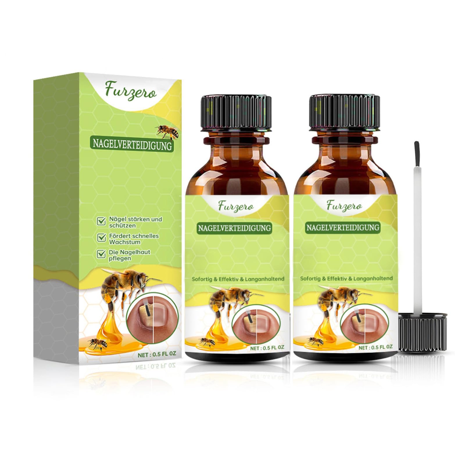 Bee Venom Nail Strengthening Serum - Repair & Growth Treatment for Thin, Brittle & Damaged Nails - Natural Nail Polish Base Coat - Perfect for Weak Nails & Nail Care Routine - Salon Quality At Home