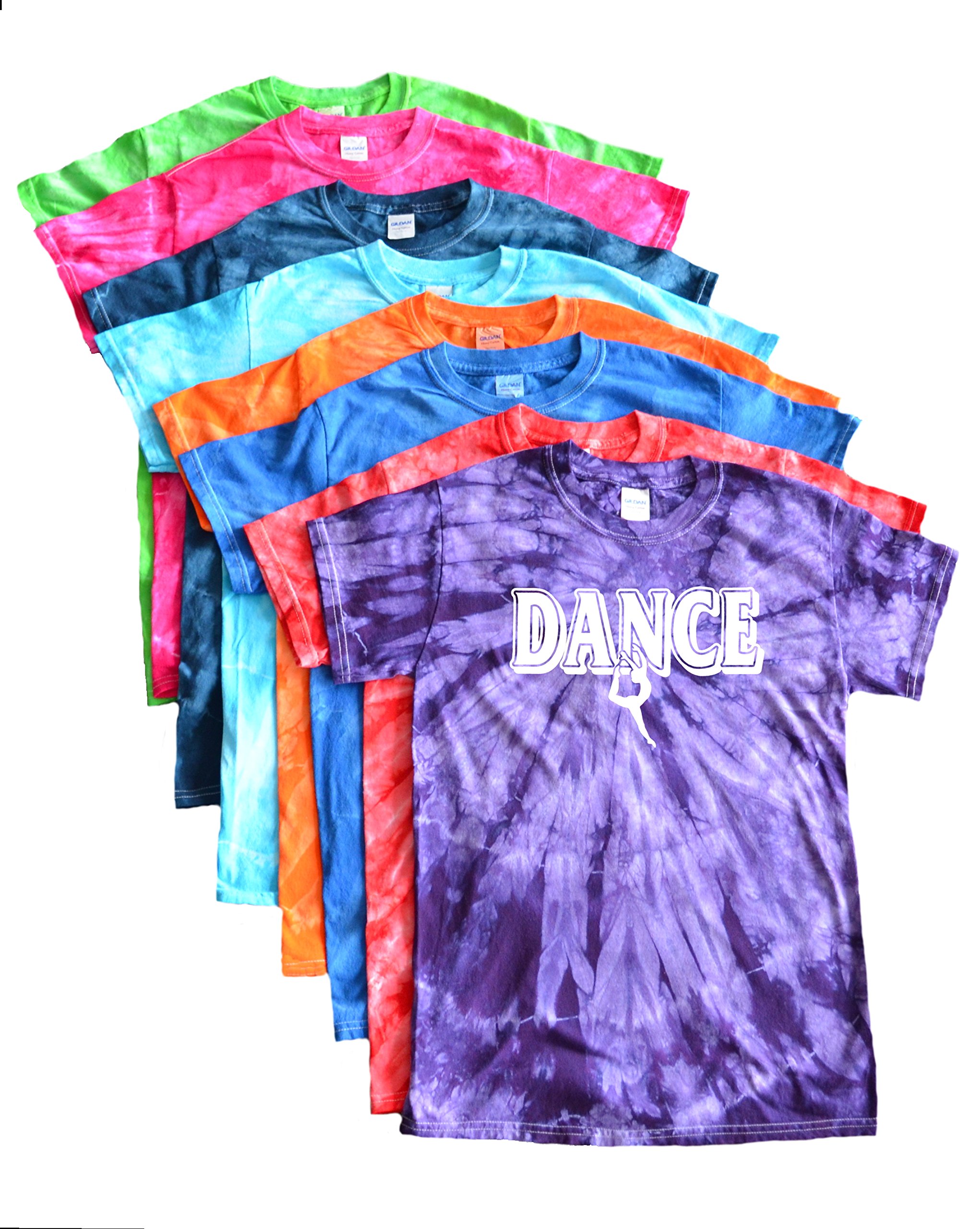 Tie Dye Dance T-Shirt with Dancer Logo - Comfortable Performance Tee for Dance Classes, Rehearsals & Casual Wear