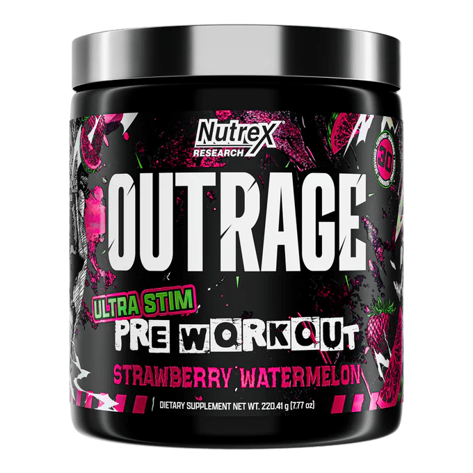 Nutrex Outrage Ultra Stim Pre Workout Powder - High Energy & Focus Supplement for Intense Workouts | Gym, Bodybuilding & Fitness Training