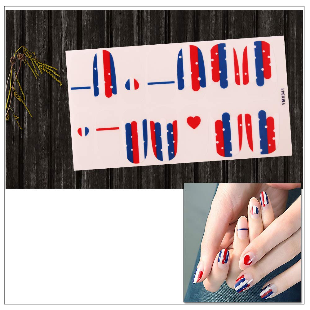 14 Sheets Valentine's Day Nail Polish Strips - Full Nail Wraps & Adhesive Stickers for Women with Nail File | Easy DIY Manicure for Parties, Weddings & Special Occasions