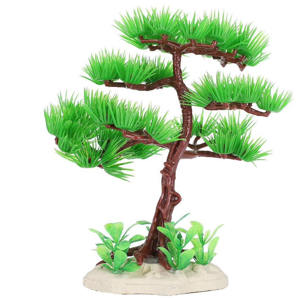 Dioche Artificial Bonsai Pine Tree Decor - Easy Clean Plastic Aquarium Plants for Fish Tank | Perfect for Jungle & Nature-Themed Aquascaping