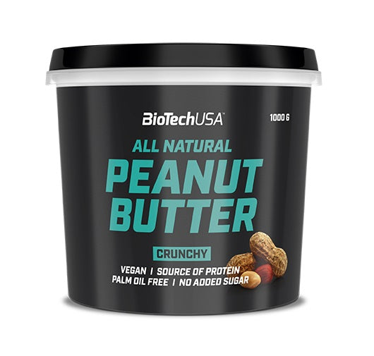 BioTechUSA Crunchy Peanut Butter 1000g - High Protein, Natural Ingredients for Fitness & Healthy Snacking | Perfect for Smoothies, Toast & Post-Workout Recovery