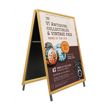 40x60 Wooden A-Frame Sign Holder with 1 1/4