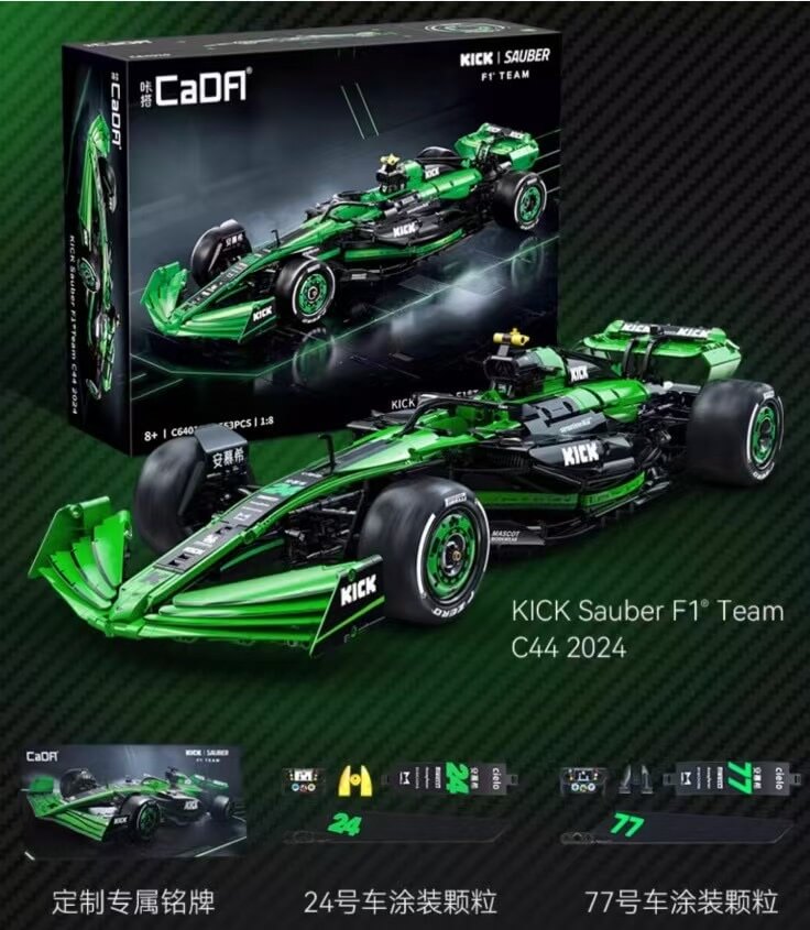 CADA C64010 KICK SAUBER F1 Team C44 Building Blocks Set - Formula 1 Racing Car Model Kit for Adults & Kids - Perfect for F1 Fans, Collectors and STEM Education - Great Gift for Birthdays & Holidays