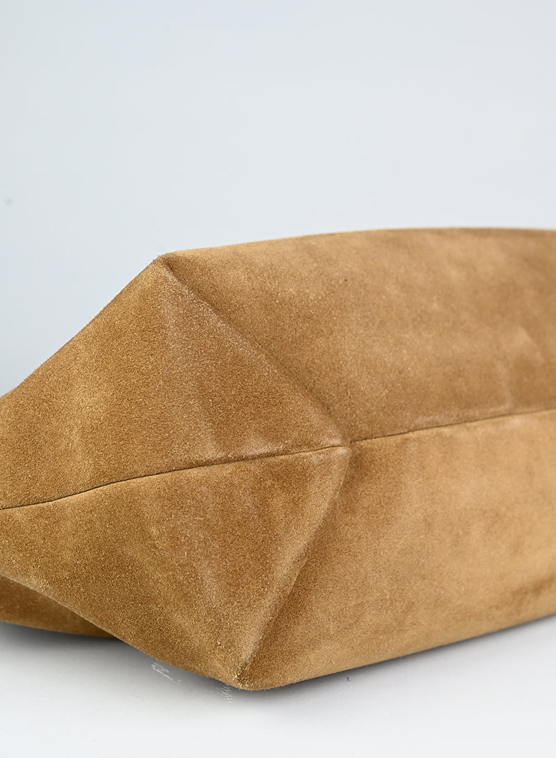 Brunello Cucinelli Beige Suede Clutch Bag for Women | Luxury Designer Handbag for Evening Parties & Special Occasions