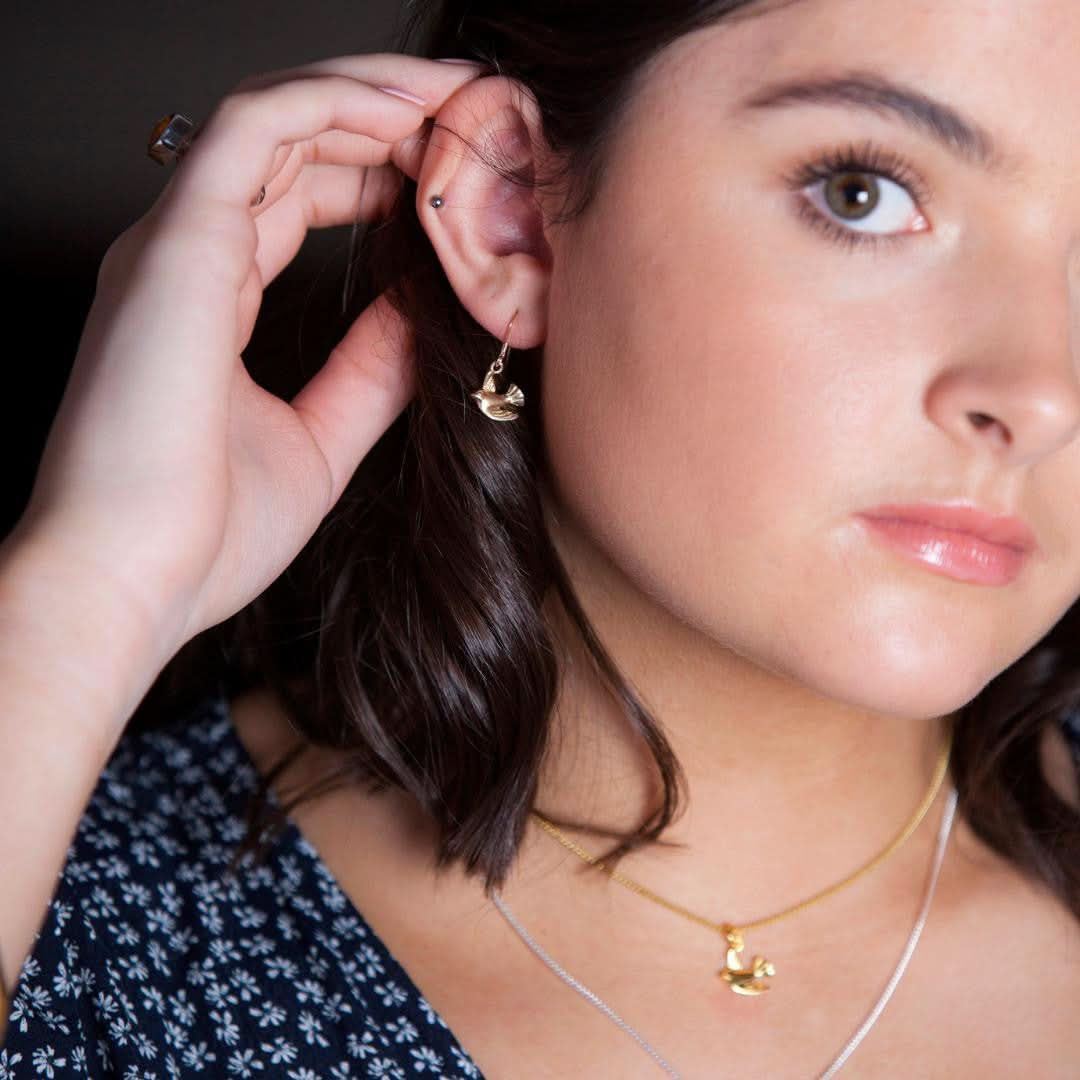 Elegant Silver Bird Earrings for Women - Dainty Jewelry Gift for Her - Perfect for Everyday Wear & Special Occasions