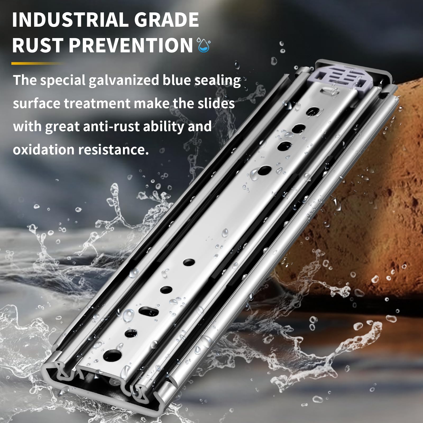 Heavy Duty Ball Bearing Drawer Slides 12-60 Inch Full Extension Side Mount Rails - 300 lbs Capacity (1 Pair) - Perfect for Kitchen Cabinets, Garage Storage, and Office Furniture