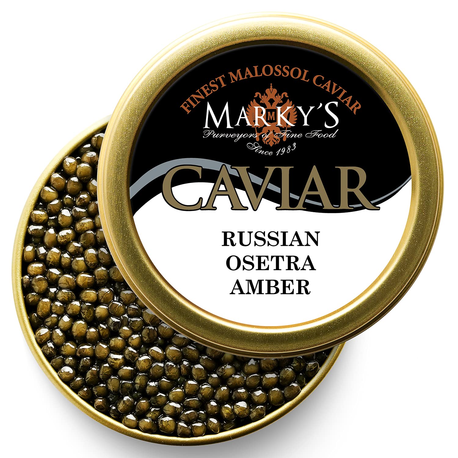 Premium Russian Osetra Karat Amber Caviar - 1.75 oz (50g) Gourmet Sturgeon Malossol Black Roe | Fresh Overnight Delivery | Perfect for Special Occasions, Luxury Gifts & Fine Dining Experiences
