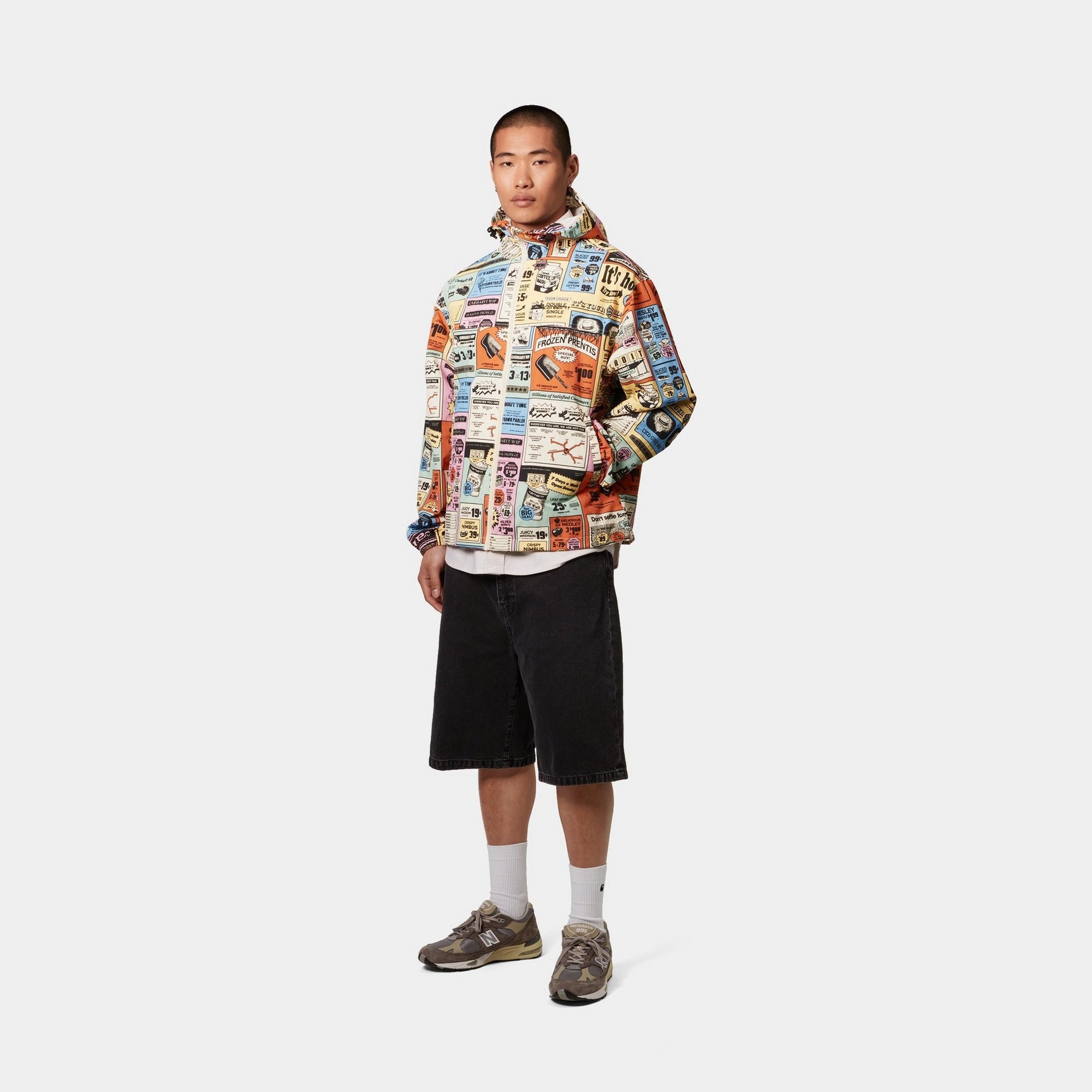 Swizzle Windbreaker Jacket - Stylish Hue Catalogue Print Design | Lightweight & Water-Resistant for Outdoor Activities, Travel & Casual Wear
