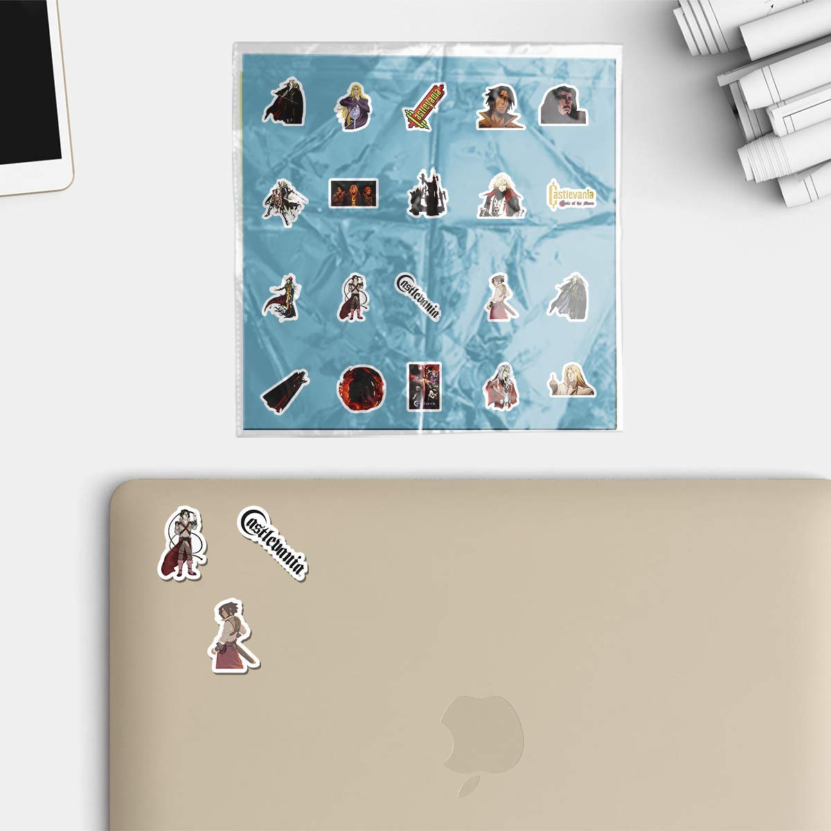 20-Piece Castlevania Aesthetic Vinyl Stickers Pack - Colorful, Waterproof Decals for Water Bottles, Laptops, Scrapbooking, Luggage, Guitars & Skateboards - Perfect for Gaming Fans, DIY Crafts & Personalizing Your Gear
