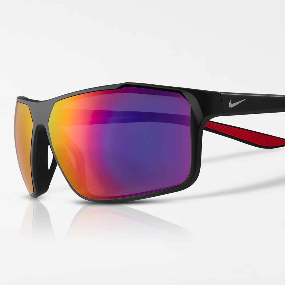 Nike Windstorm Rectangular Sunglasses for Men & Women - Black/Pure Platinum Frame with UV Protection - 65/13/140 Size - Perfect for Running, Driving & Outdoor Sports