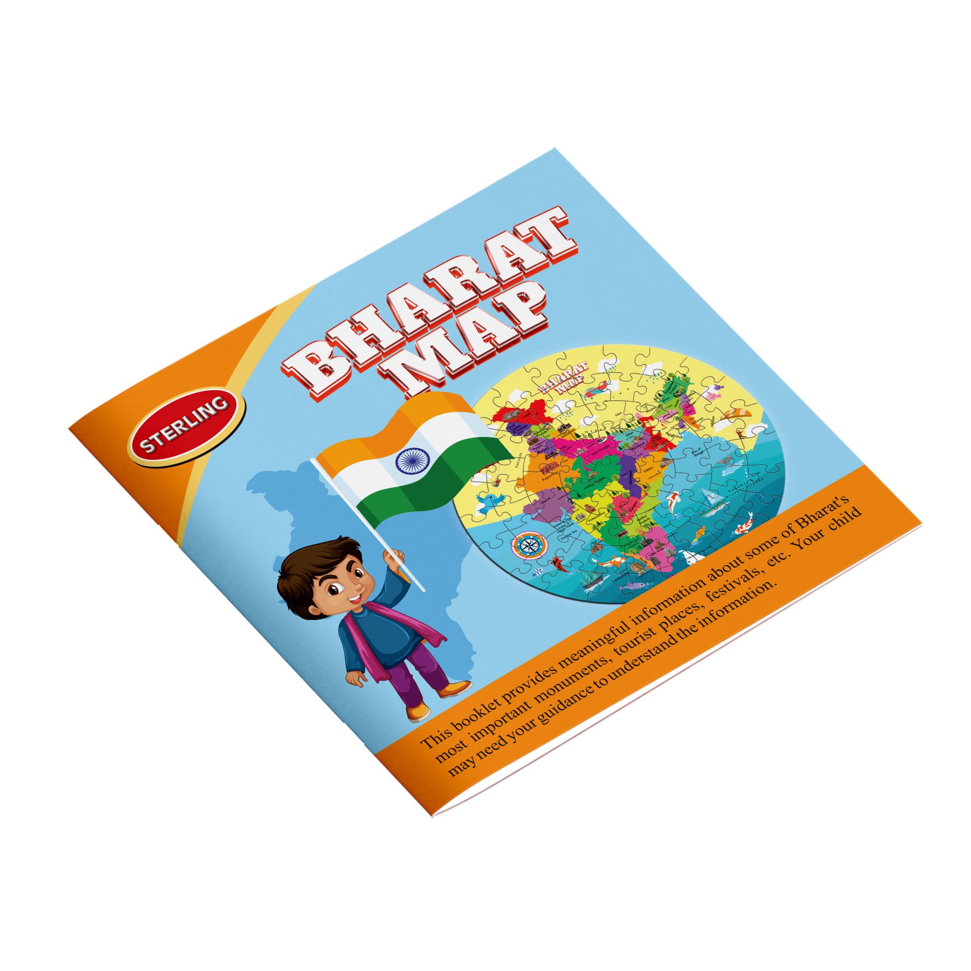 Toyzmania India Map Jigsaw Puzzle for Kids Ages 3+ | Educational Learning Toy with 73 Pieces, 14 Flash Cards & Booklet | Geography Gift for Boys & Girls | Perfect for Classroom, Homeschool & Family Game Night
