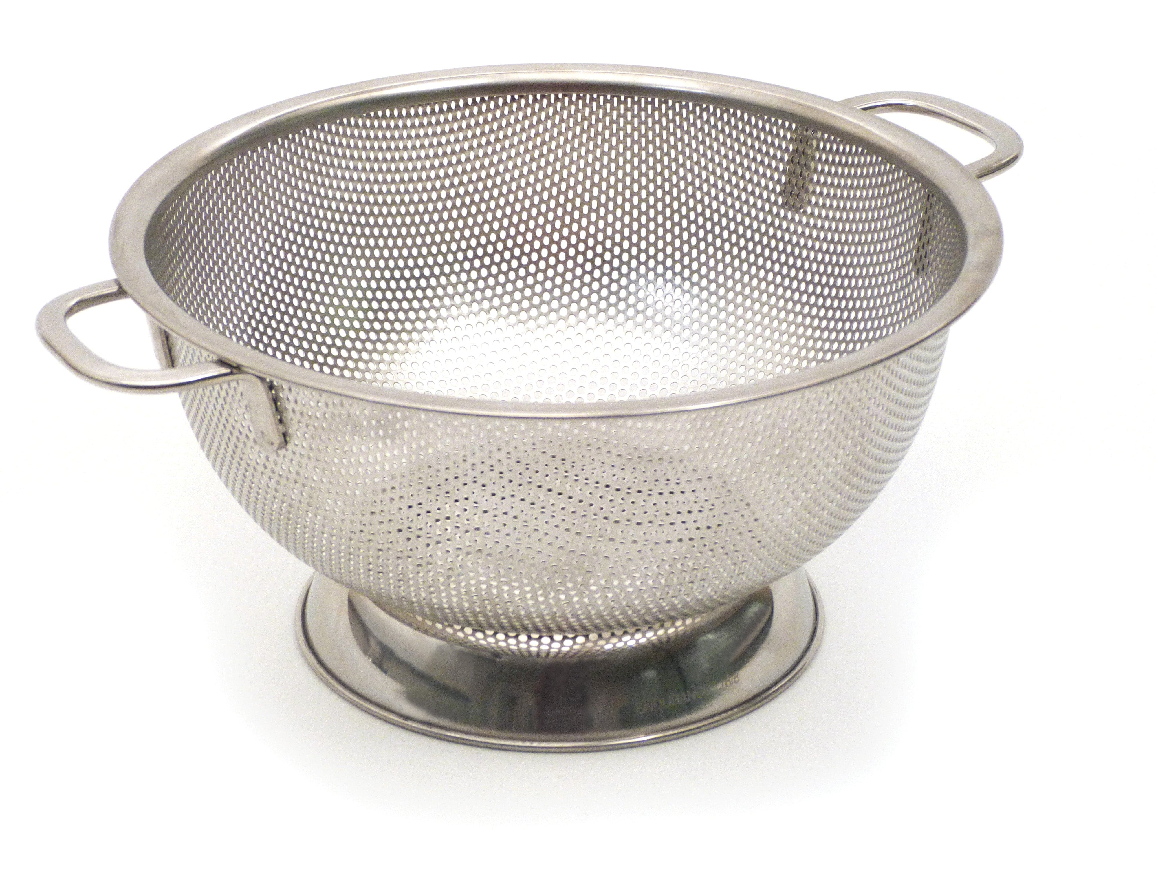 Stainless Steel Precision Pierced Colander - Fine Mesh Strainer for Pasta, Vegetables & Fruits - Perfect for Cooking, Baking & Kitchen Prep