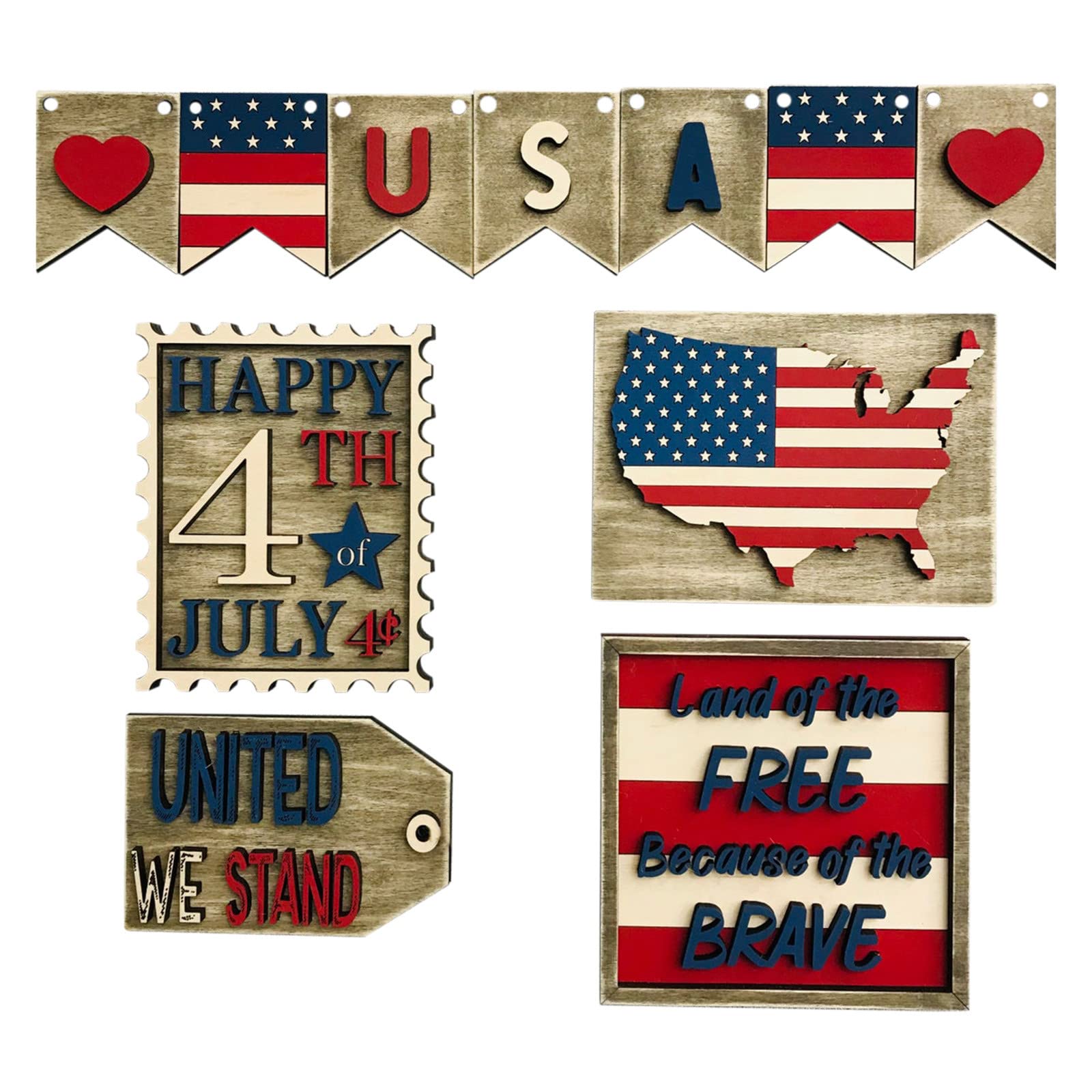 TTzhiye 4th of July Party Tray - 3-Tiered Home Decor Serving Tray for Independence Day Celebrations, Room Decor & Pantry Organization (Size D) | Perfect for Holiday Parties, Kitchen Storage & Home Decoration