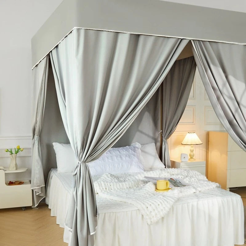 Blackout Canopy Bed Curtain with Detachable Top - Light Blocking Bedroom Decor for Better Sleep, Privacy & Room Darkening (Perfect for Nursery, Dorm, Master Bedroom)