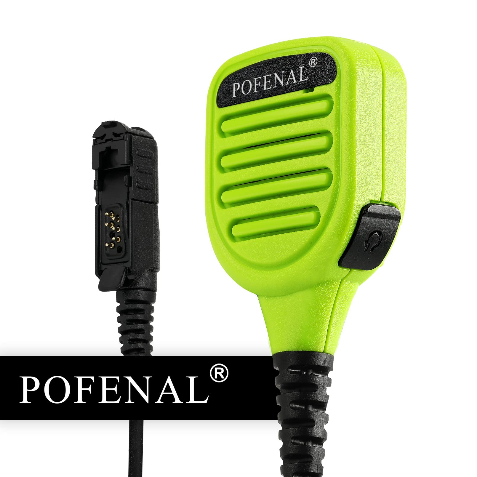 Waterproof Motorola XPR3500e/XPR3300e Speaker Mic - Noise Canceling Shoulder Microphone with 3.5mm Jack | DMR Two Way Radio Accessories (Green) | Perfect for Construction, Security & Outdoor Communication