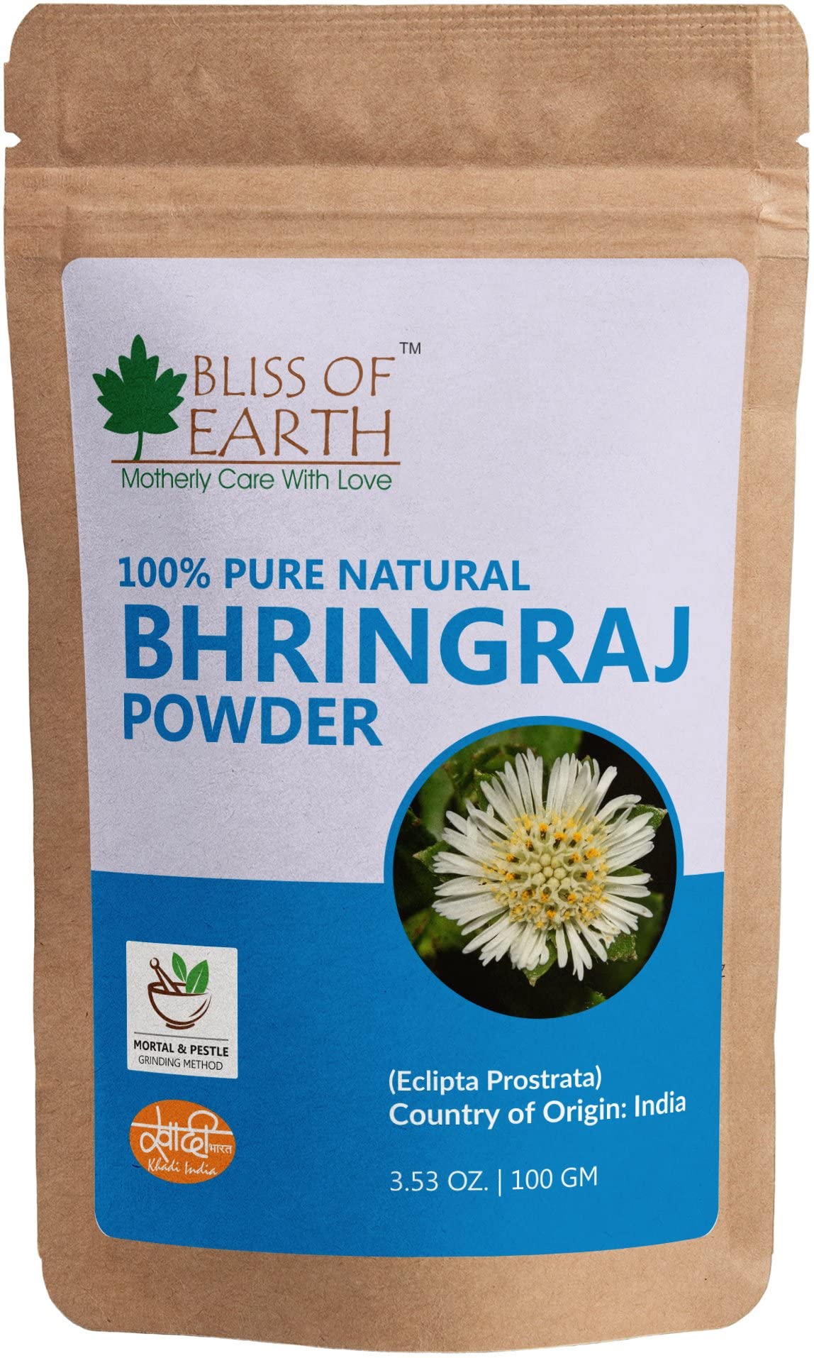 Organic Bhringraj Powder 100g - Herbal Hair Growth & Skin Care Treatment | Natural Edible Hair Mask for Stronger, Healthier Hair | Perfect for DIY Hair & Beauty Routines