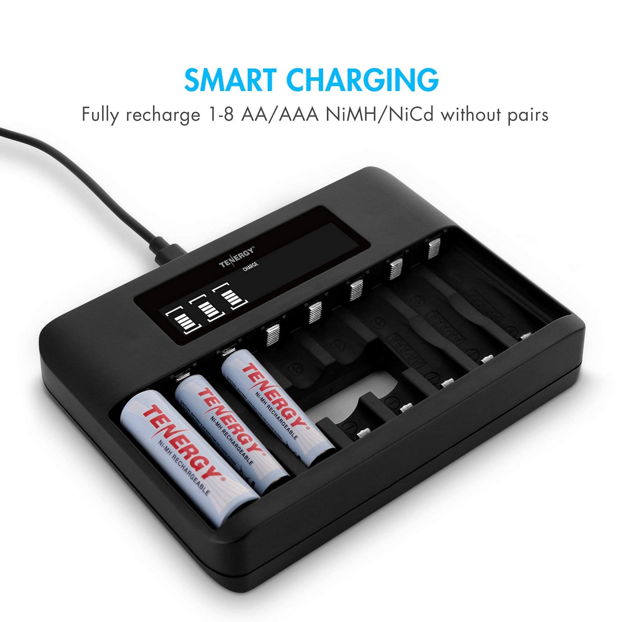 Tenergy Premium 1.2V AA & AAA NiMH Rechargeable Batteries - 8 Pack AA + 8 Pack AAA Precharged - High Capacity for Digital Cameras, Game Controllers & Wireless Devices - Long Lasting Power for Electronics